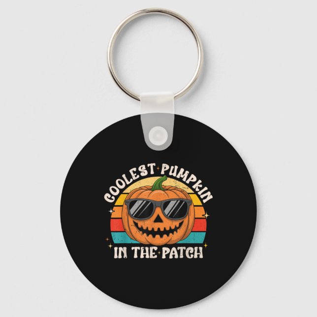 Funny Coolest Pumpkin In The Patch Halloween Boys  Key Ring (Front)