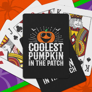 Funny Coolest Pumpkin In The Patch Halloween Party Playing Cards