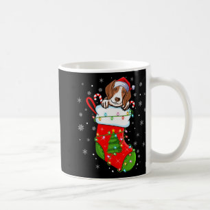 Funny Coonhound Dog In Christmas Socks Lights Xmas Coffee Mug