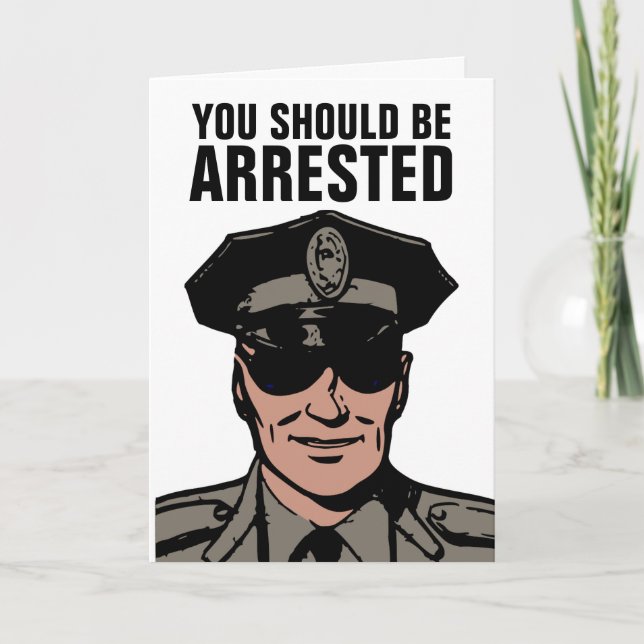FUNNY COP POLICEMAN BIRTHDAY CARDS (Front)