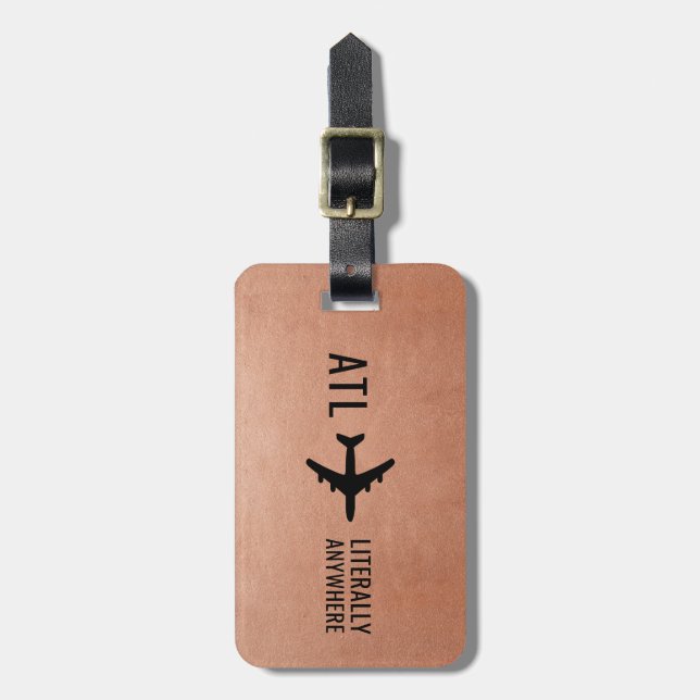 Funny Copper Pilot Frequent Traveller Luggage Tag (Front Vertical)