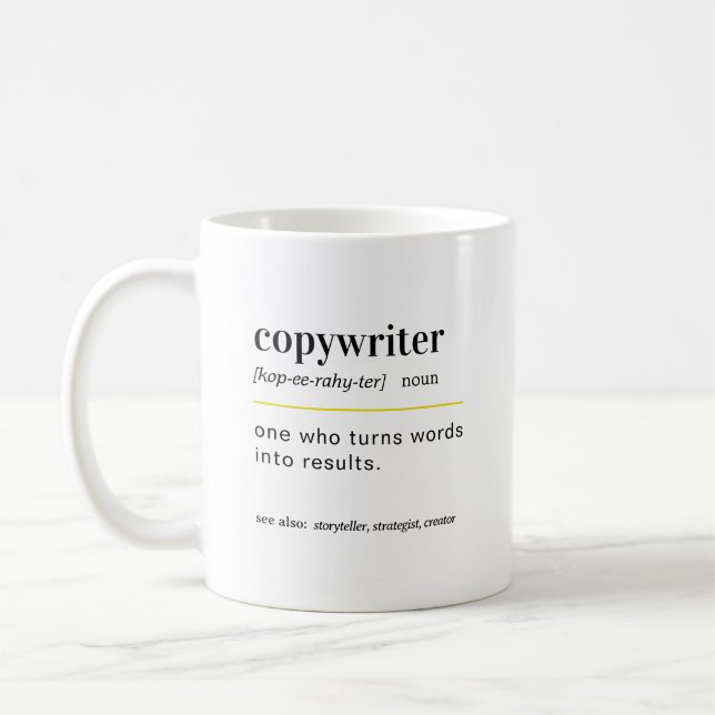 Funny Copywriter Gift Coffee Mug (Left)