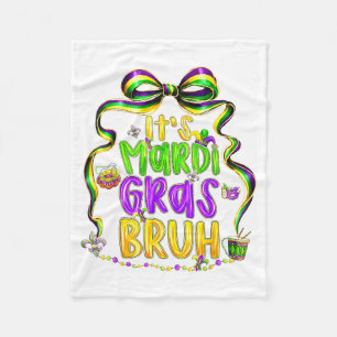 Funny Coquette Bow Cute Mardi Gras Yall Mardi Gras Fleece Blanket