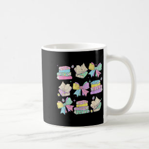 Funny coquette bunny bow rabbit teacher books coffee mug