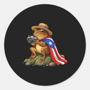 Funny Coqui Frog Puerto Rico Classic Round Sticker