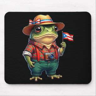 Funny Coqui Frog Puerto Rico Flag Taino Boricua Hi Mouse Pad