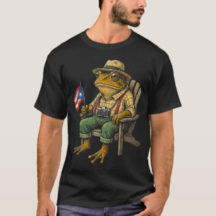 Funny coqui frog puerto rico flag taino boricua T-Shirt