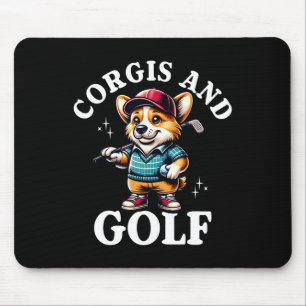 Funny Corgi And Golf Lover Design For Men Women - Mouse Pad