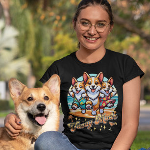 Funny Corgi Beach Vacay Mode Summer Vacation T-Shirt