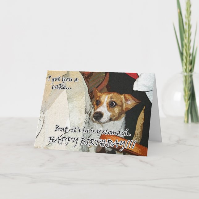 Funny Corgi Birthday Cake Card (Front)