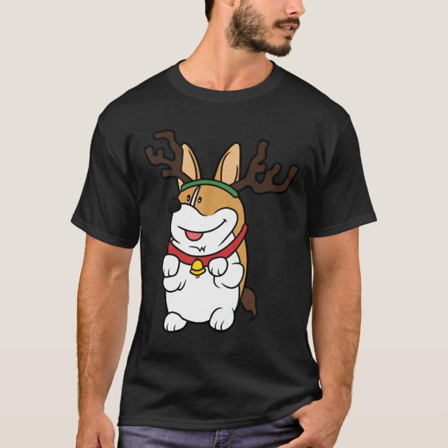 Funny Corgi Christmas T-Shirt (Front)