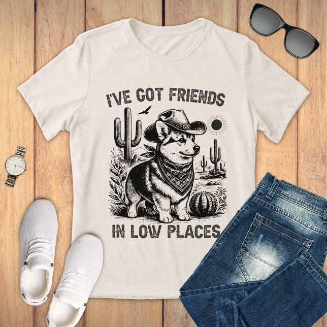 Funny Corgi Cowboy Dog Tri-Blend Shirt (Creator Uploaded)