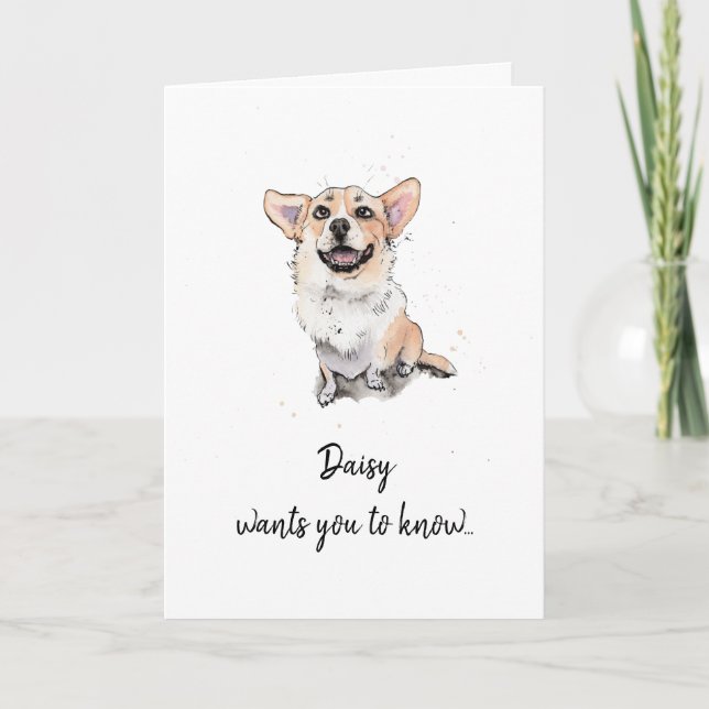 Funny Corgi customised Father’s day Card (Front)