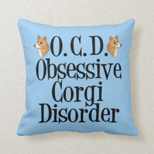 Funny Corgi Cute Blue Cushion