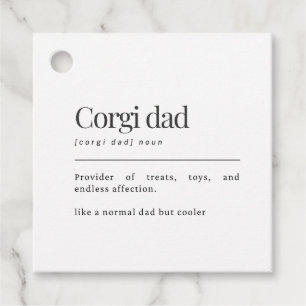 Funny Corgi Definition Corgi Dad Birthday Gift Favour Tags
