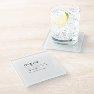 Funny Corgi Definition Corgi Dad Birthday Gift Glass Coaster