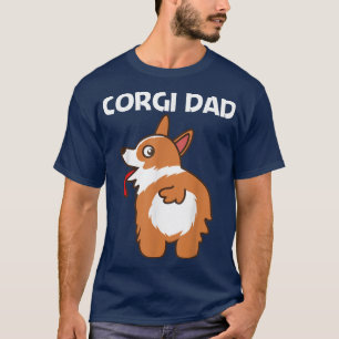 Funny Corgi Design For Dad Father Pet Dog Animal D T-Shirt