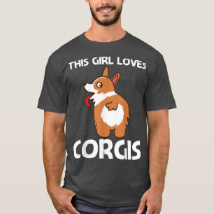 Funny Corgi Design For Girls Kids Pet Dog Animal D T-Shirt