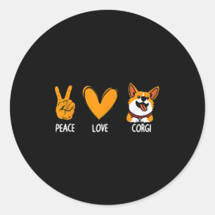 Funny Corgi Design For Men Women Kids Pet Dog Corg Classic Round Sticker