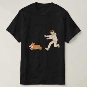 Funny Corgi Dog Chasing Game Controller T-Shirt