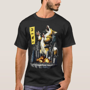 Funny Corgi Dog Kaiju Monster Japanese T-Shirt