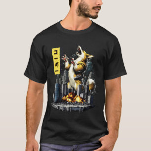 Funny Corgi Dog Kaiju Monster Japanese T-Shirt
