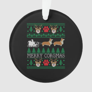 Funny Corgi Dog Lover Owner Corgi Ugly Christmas Ornament