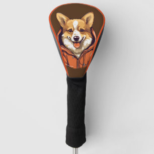 Funny Corgi Dog Wearing Hoodie Golf Head Cover