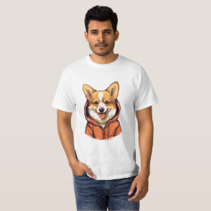 Funny Corgi Dog Wearing Hoodie T-Shirt