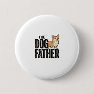 Funny Corgi Dogfather Vintage Engraving T-Shirt De 6 Cm Round Badge