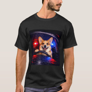 Funny corgi driving meme dog driving a car T-Shirt