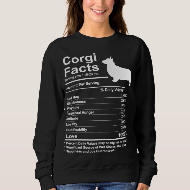 Funny Corgi Facts nutrition Gift Cardigan Pembroke Sweatshirt (Front)