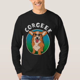 Funny Corgi Geek Corgeek Book Design Graphic 30 T-Shirt