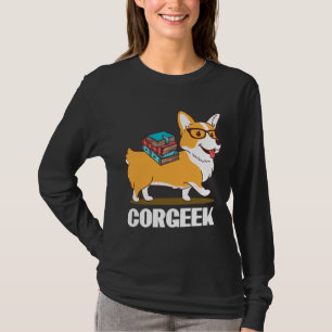 Funny Corgi Geek Corgeek Book Design Print 49 T-Shirt