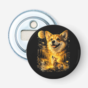 Funny Corgi Howling at The Moon Bottle Opener