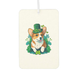 Funny Corgi Lover Shamrock Happy St Patricks Day Car Air Freshener