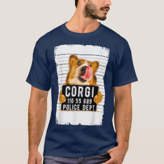 Funny Corgi Mug Shot  T-Shirt