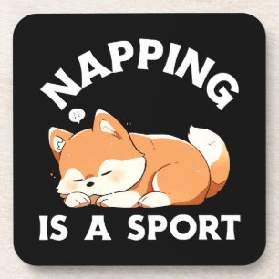 Funny Corgi Napping Is a Sport Dog Lover Coaster