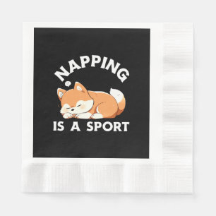 Funny Corgi Napping Is a Sport Dog Lover Napkin