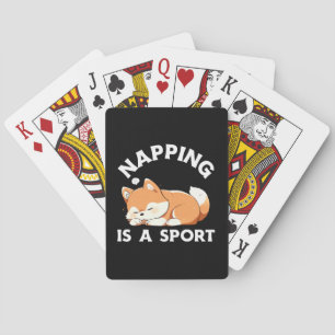 Funny Corgi Napping Is a Sport Dog Lover Playing Cards