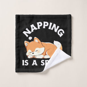 Funny Corgi Napping Is a Sport Dog Lover Wash Cloth