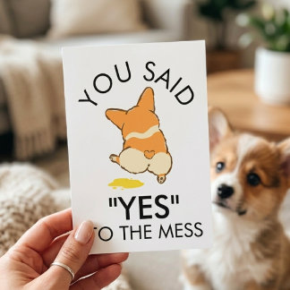 Funny Corgi New Puppy Congratulations Card