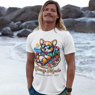 Funny Corgi Personalised Beach Family Vacation T-Shirt