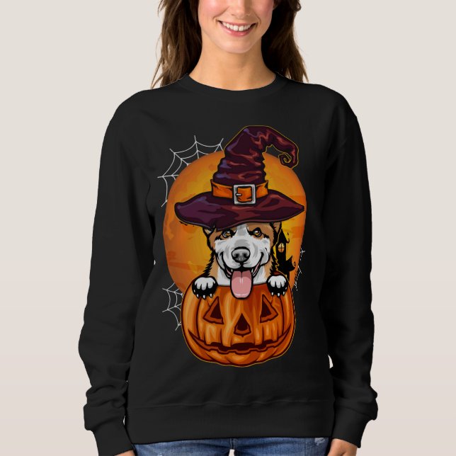 Funny Corgi Pumpkin Halloween Sweatshirt (Front)