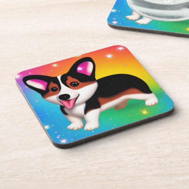 Funny Corgi Puppy Dog   Coaster (Left Side)