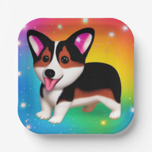 Funny Corgi Puppy Dog Paper Plate