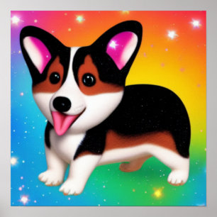 Funny Corgi Puppy Dog   Poster