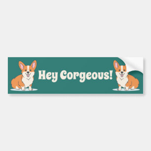 Funny Corgi Puppy - Hey Corgeous Bumper Sticker