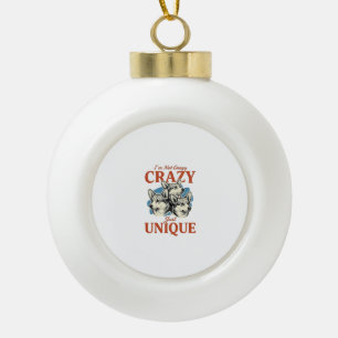 Funny Corgi Unique Vintage Engraving T-Shirt Desig Ceramic Ball Christmas Ornament