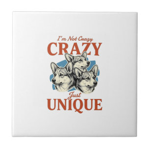 Funny Corgi Unique Vintage Engraving T-Shirt Desig Ceramic Tile